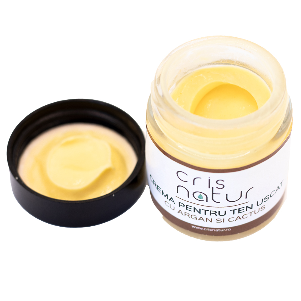 Crema de fata naturala cu argan si cactus pentru ten uscat 30 ml - imagine 2