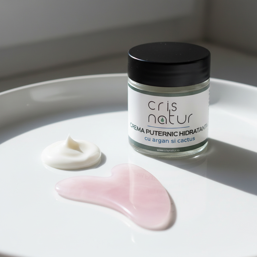 Crema de fata naturala cu argan si cactus pentru ten uscat 30 ml realizata manual in Romania - imagine 6