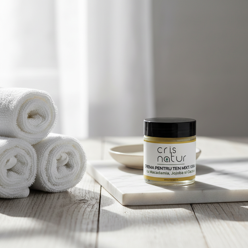 Crema de fata naturala pentru ten mixt / gras cu Macadamia, Jojoba si cactus 30ml realizata manual in Romania - imagine 5