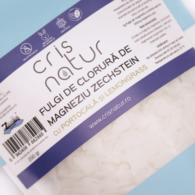 Fulgi de baie cu magneziu de la Marea Zechstein cu Portocala si Lemongrass 200g - imagine 2