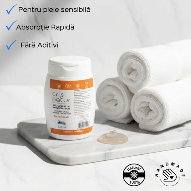 Gel cu Ulei de Magneziu PUR de la Marea Zechstein cu Portocala 100ml