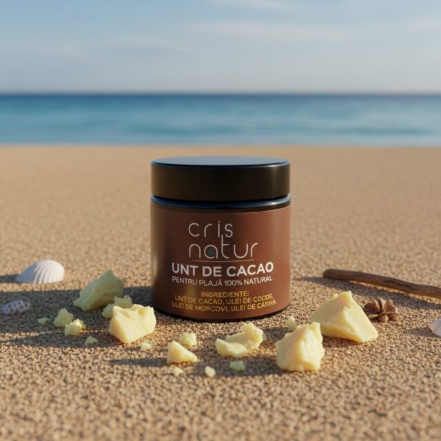 Unt de cacao pentru plaja 120ml, 100% natural, realizat manual in Romania