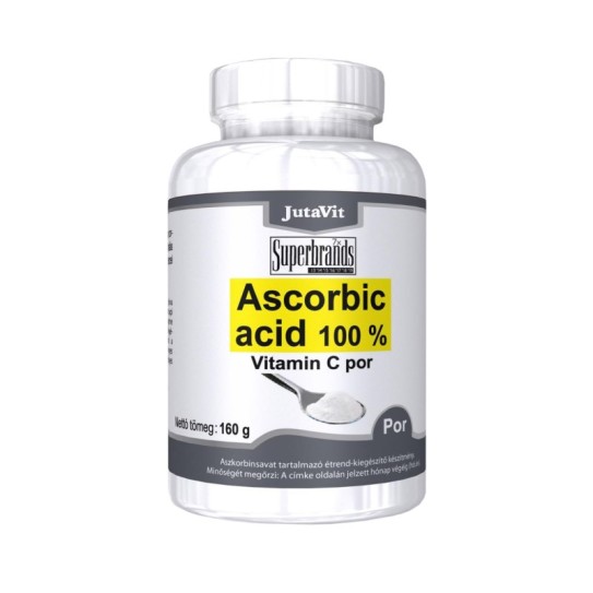 Ascorbic Acid 100% Vitamina C pulbere de la Jutavit este o sursă concentrată de vitamina C, oferind 1000 mg de vitamină C într-o singură doză.
