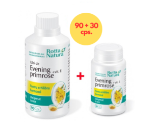 Evening Primrose + Vitamina E, 90 + 30 capsule, Rotta Natura