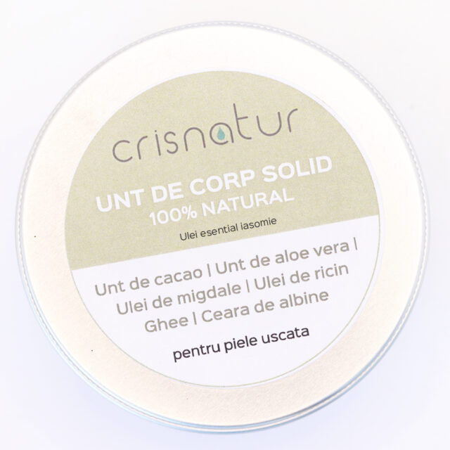 Unt de corp solid piele uscata cu ulei esential iasomie- natural 100% - realizat manual, 60g - imagine 4