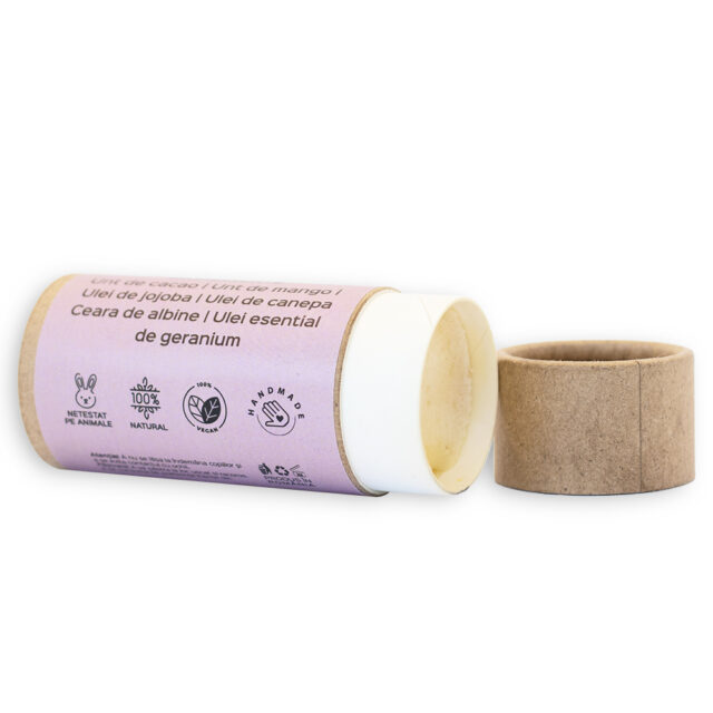 Unt de corp solid piele grasa cu geranium - natural 100% - realizat manual, 60g - imagine 4