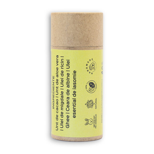 Unt de corp solid piele uscata cu ulei iasomie - natural 100% - realizat manual, 60g - imagine 2