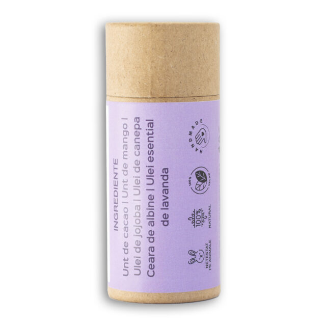 Unt de corp solid piele grasa cu lavanda - natural 100% - realizat manual, 60g - imagine 2