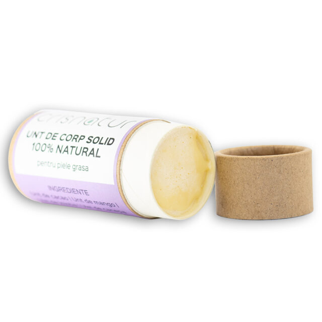 Unt de corp solid piele grasa cu lavanda - natural 100% - realizat manual, 60g - imagine 5
