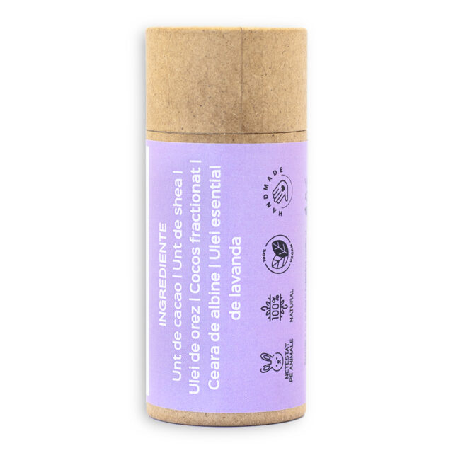 Unt de corp solid toate tipurile de piele cu lavanda - natural 100% - realizat manual, 60g - imagine 2