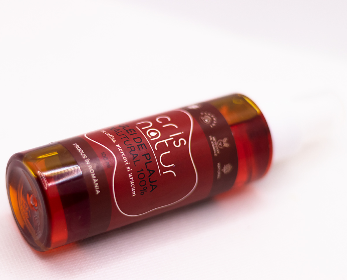 Ulei de plaja natural cu catina, morcovi si urucum realizat manual in Romania, 100 ml - imagine 4