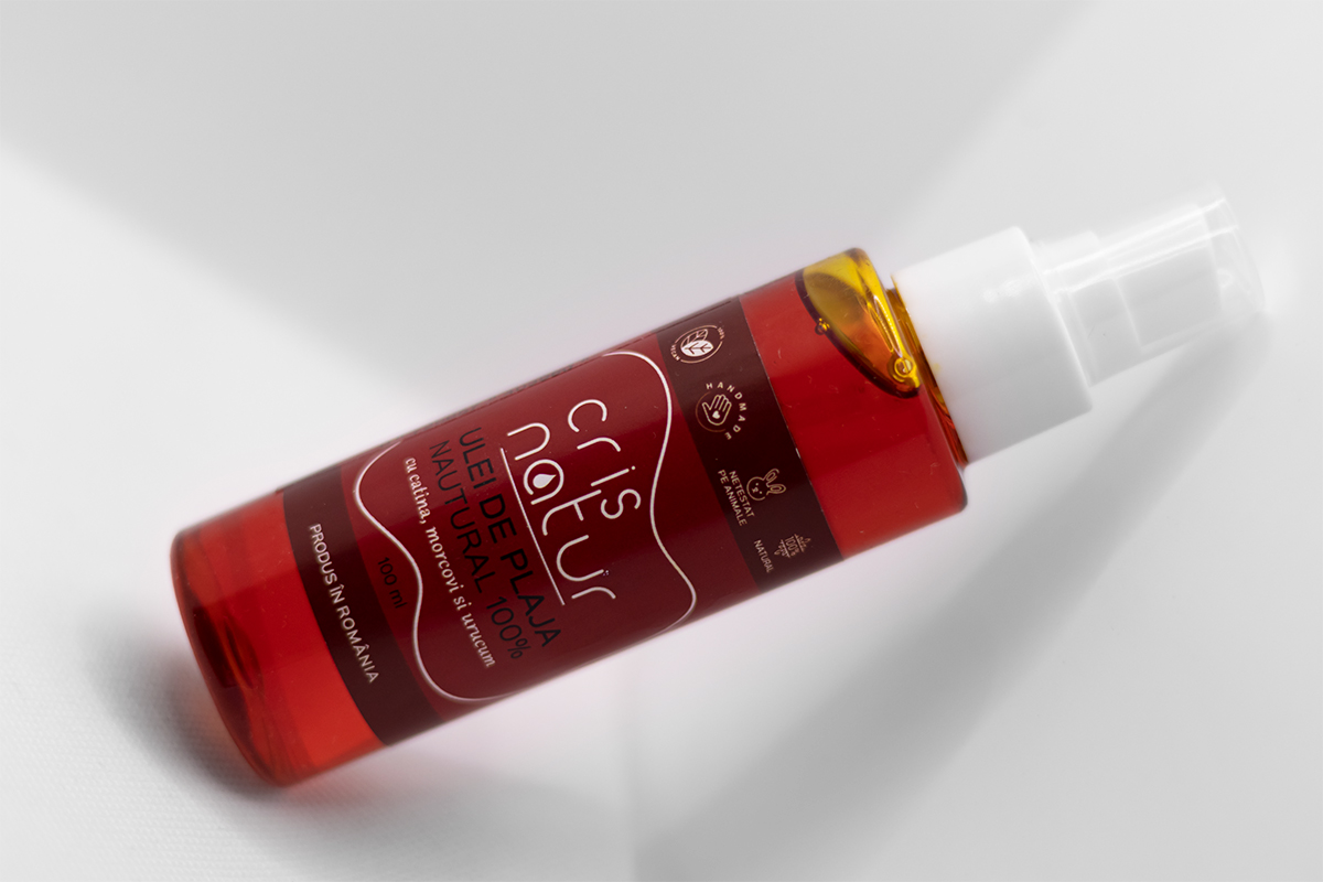 Ulei de plaja natural cu catina, morcovi si urucum realizat manual in Romania, 100 ml - imagine 3