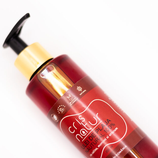 Ulei de plaja natural cu catina, morcovi si urucum realizat manual in Romania, 200 ml - imagine 4