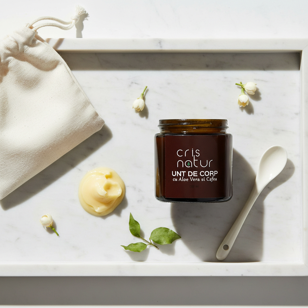 Unt de corp natural cu aloe vera si cafea - imagine 2