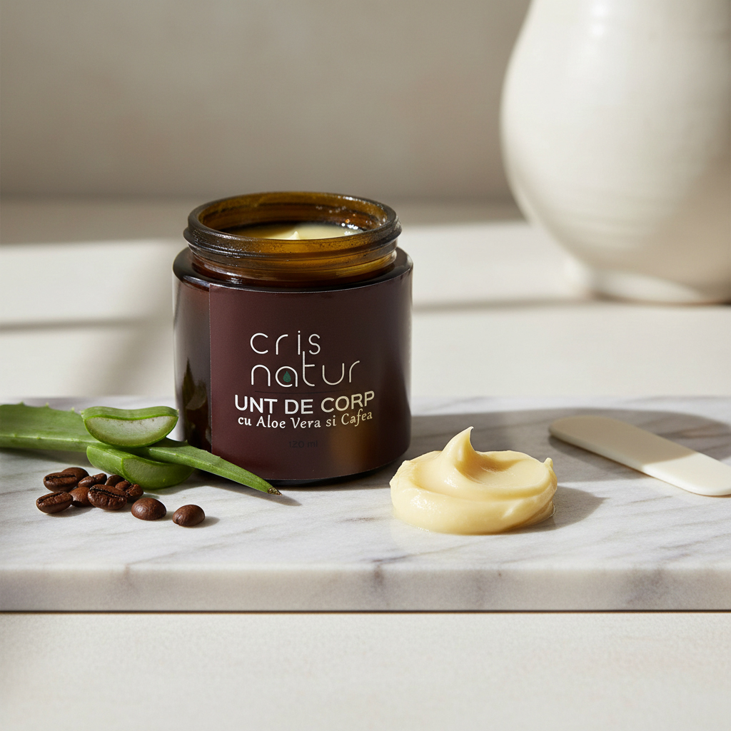 Unt de corp natural cu aloe vera si cafea