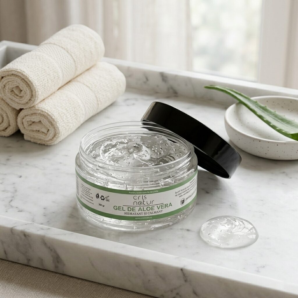 Gel de Aloe Vera pentru piele, fata si par, hidratant si calmant 300 ml - imagine 3