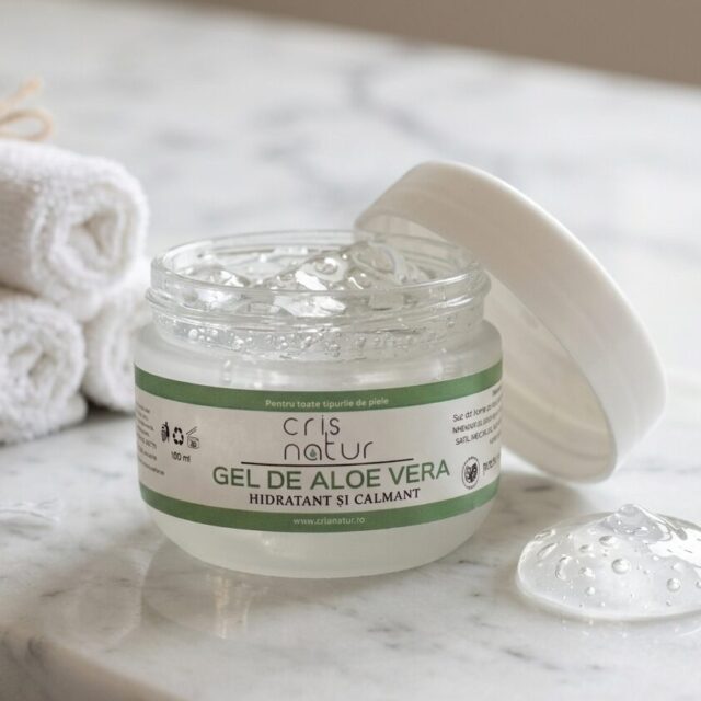 Gel crema hidratanta si calmanta Aloe Vera pentru fata, corp si par, 100 ml
