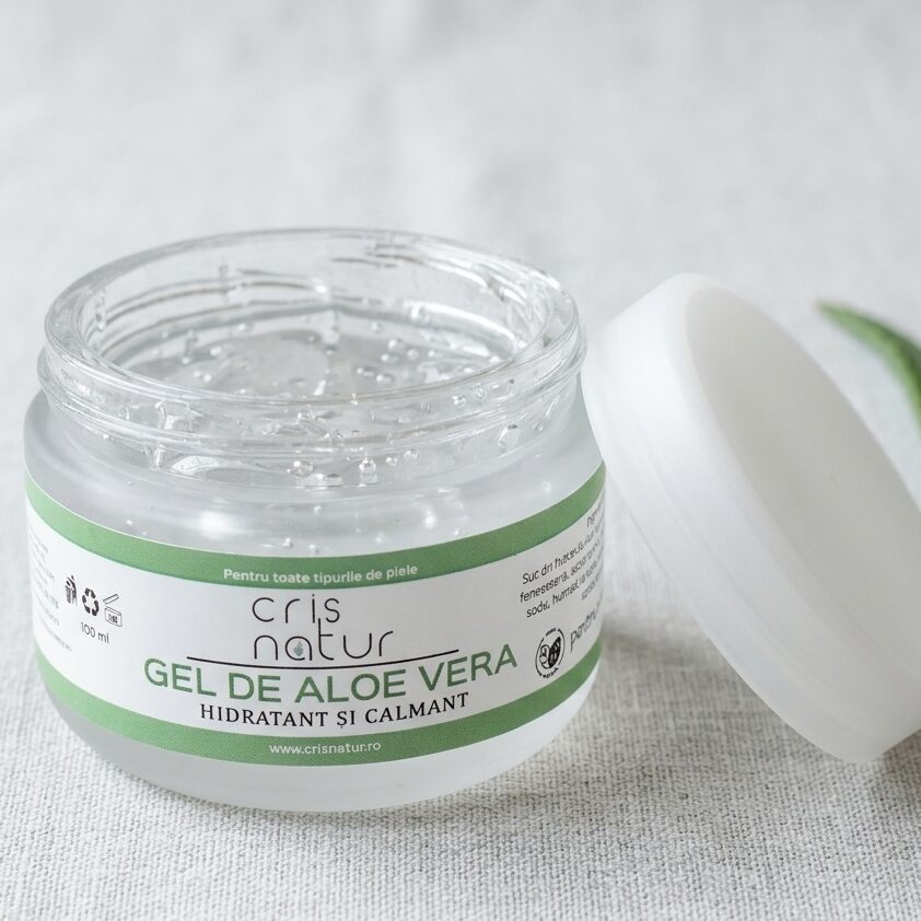 Gel crema hidratanta si calmanta Aloe Vera pentru fata, corp si par, 100 ml